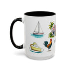 Key West Illustrated Travel Mug | City Souvenir Accent Coffee Mug | 11oz 15oz Ceramic Cup