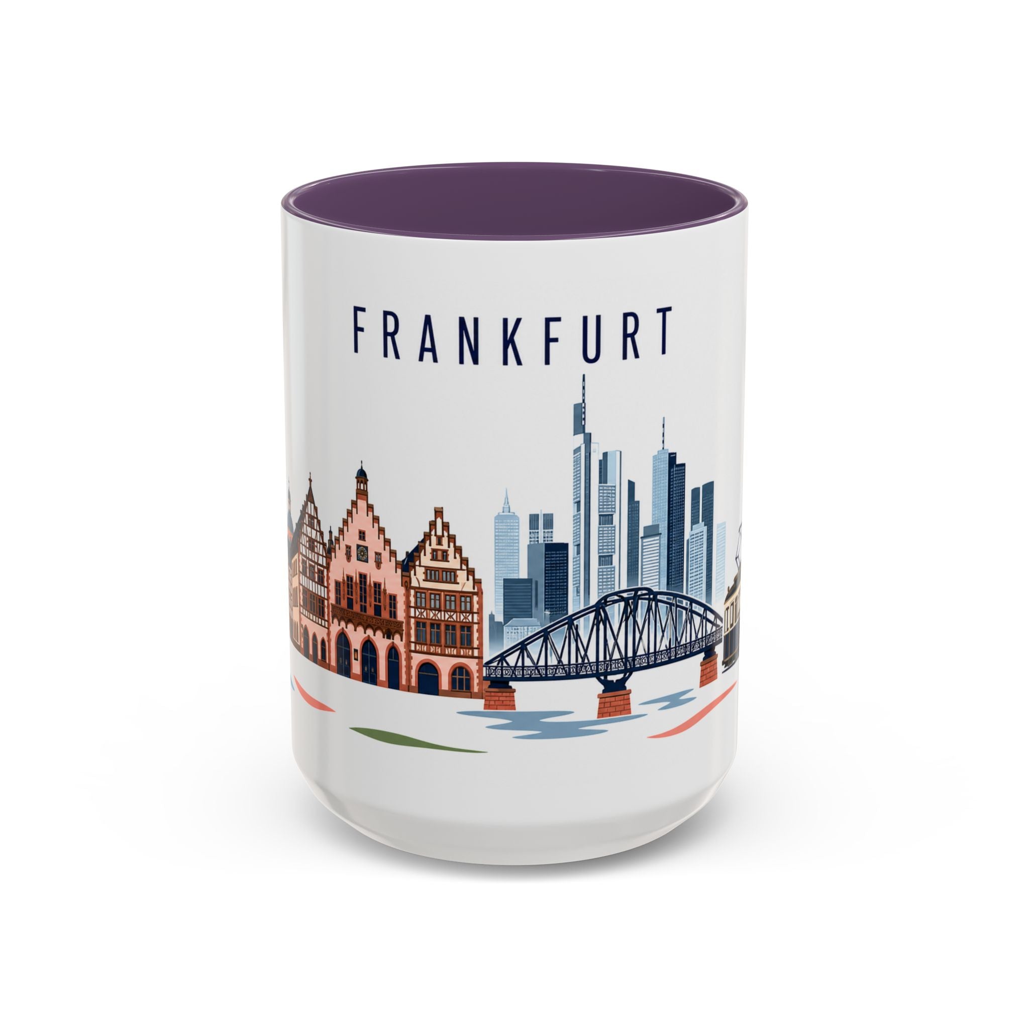 Frankfurt Coffee Mug | Germany Travel Souvenir | Porcelain Decal City Gift | 11oz 15oz Accent Mug
