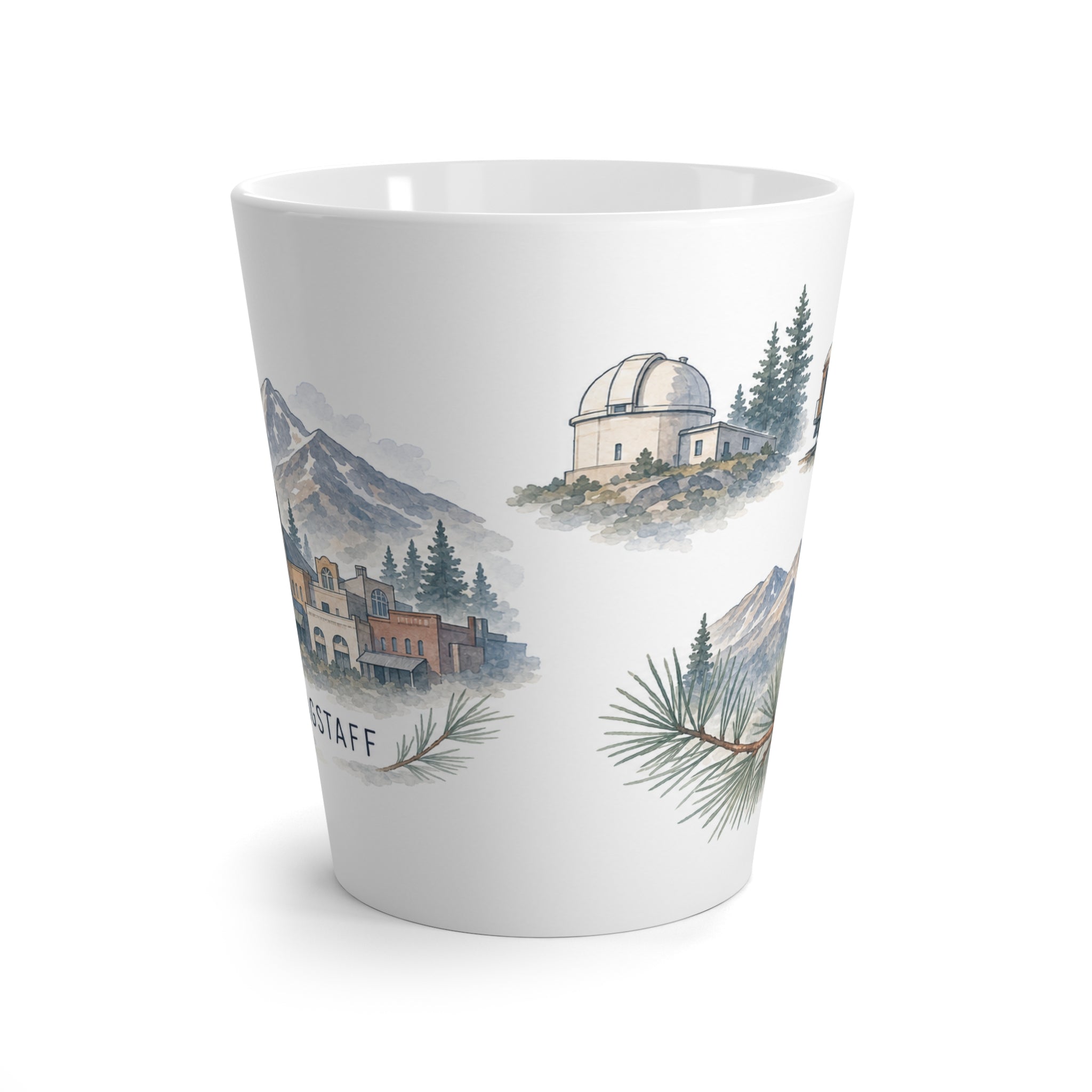 Flagstaff Latte Mug | Watercolor City Travel Mug | 12 oz Ceramic Souvenir Gift