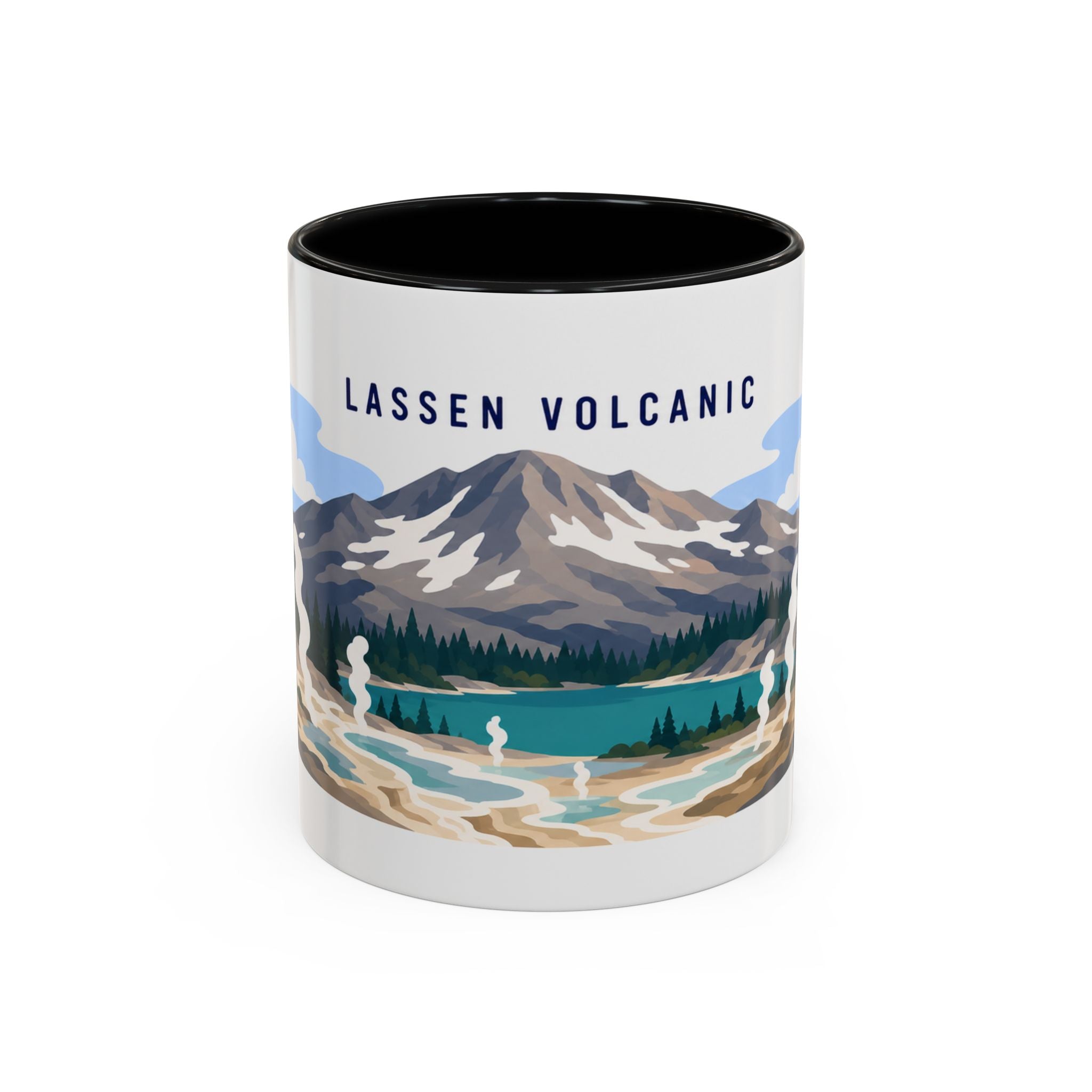 Lassen Volcanic National Park Coffee Mug | Solid Color Block Park Souvenir | 11oz 15oz Accent Mug