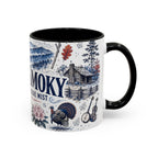 Great Smoky Mountains Coffee Mug | National Park Hiking Gift | Accent Color Ceramic 11oz 15oz