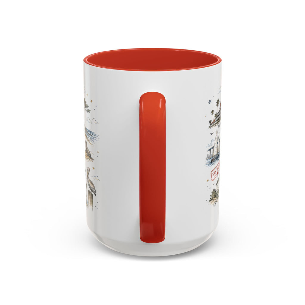 San Diego Coffee Mug | California Souvenir City Gift | Accent Color Ceramic 11oz 15oz