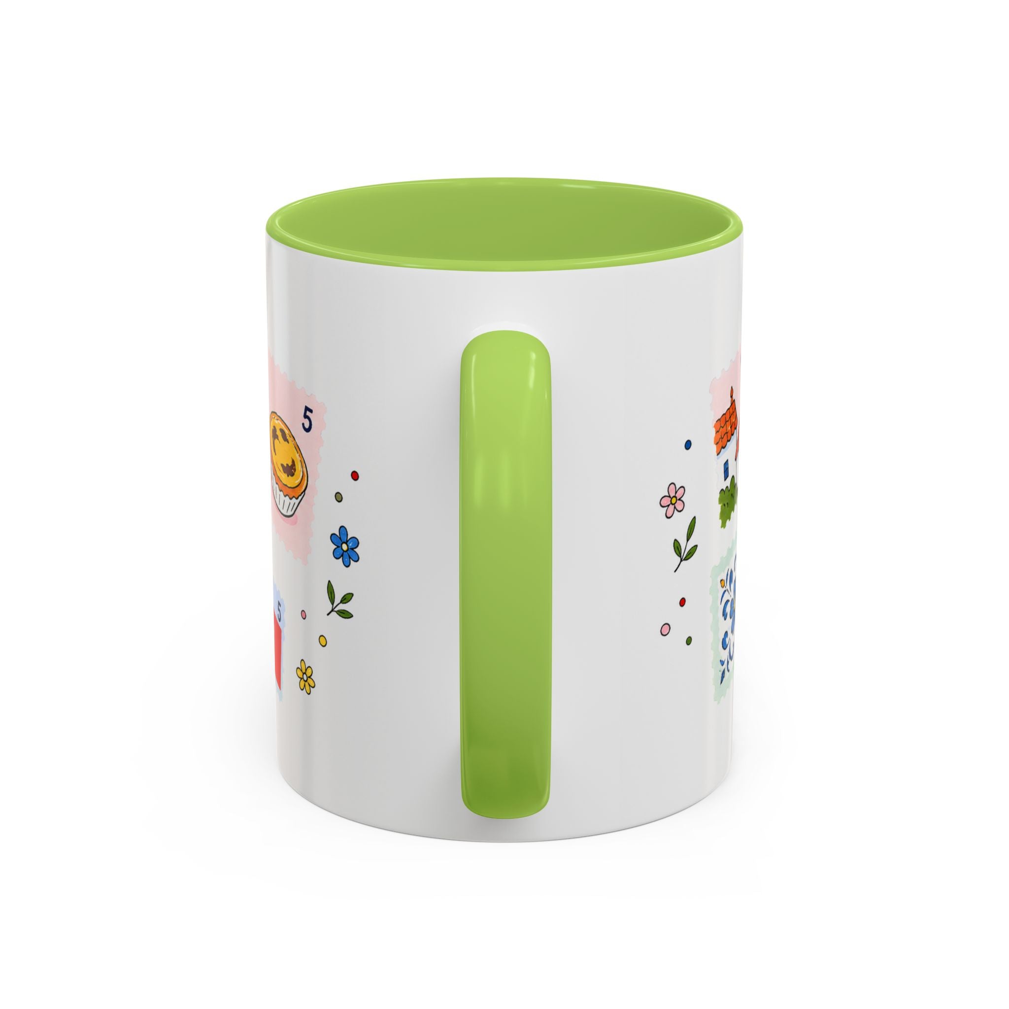 Lisbon Coffee Mug | Postage Stamp Collage Mug | Travel Souvenir Accent Cup 11oz 15oz