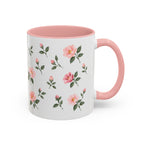 New York Rose Mug, State Flower Floral Coffee Cup, 11oz Botanical Gift