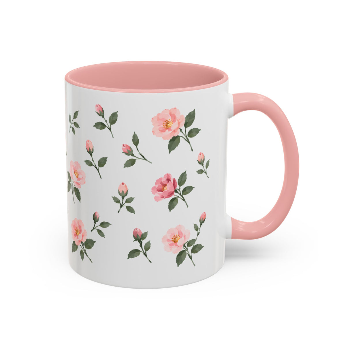 New York Rose Mug, State Flower Floral Coffee Cup, 11oz Botanical Gift