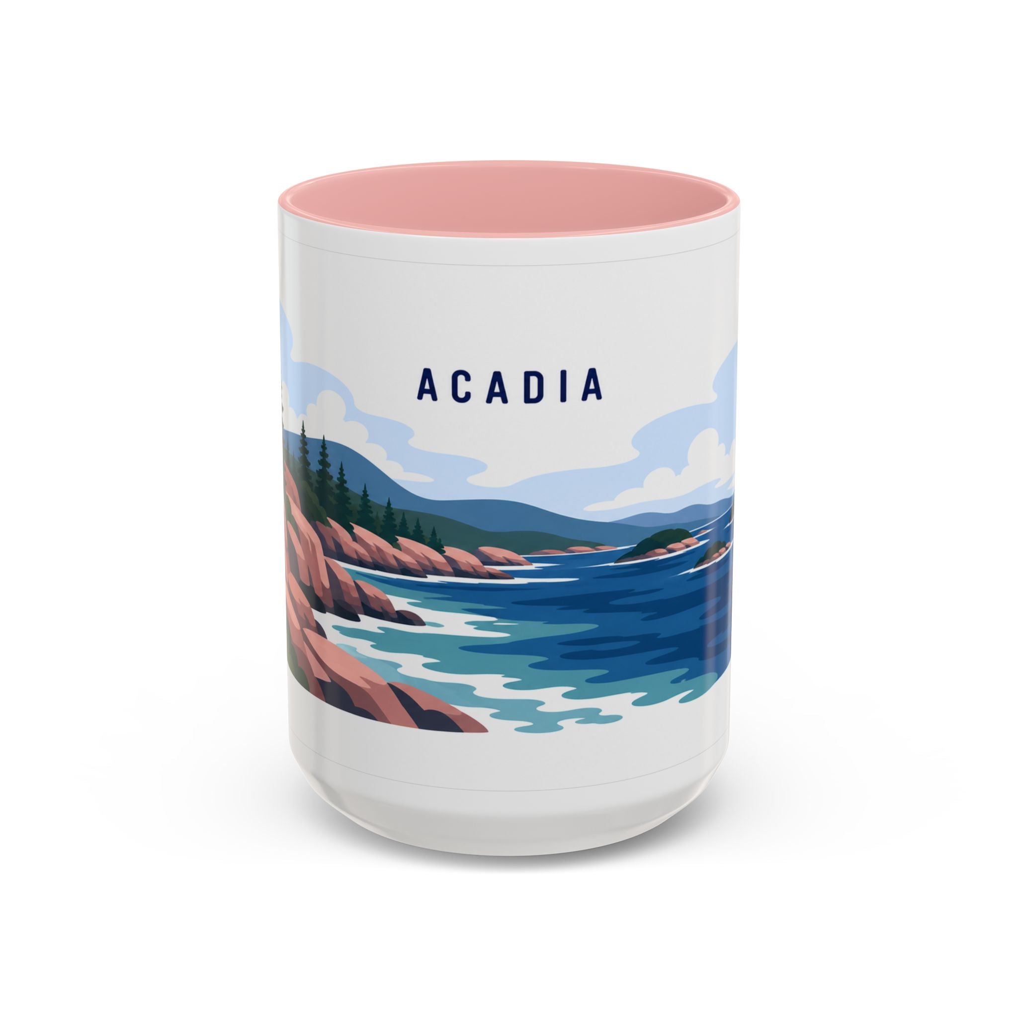 Acadia National Park Coffee Mug | Solid Color Block Park Souvenir | 11oz 15oz Accent Mug