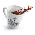 Seattle Latte Mug | Watercolor City Travel Mug | 12 oz Ceramic Souvenir Gift