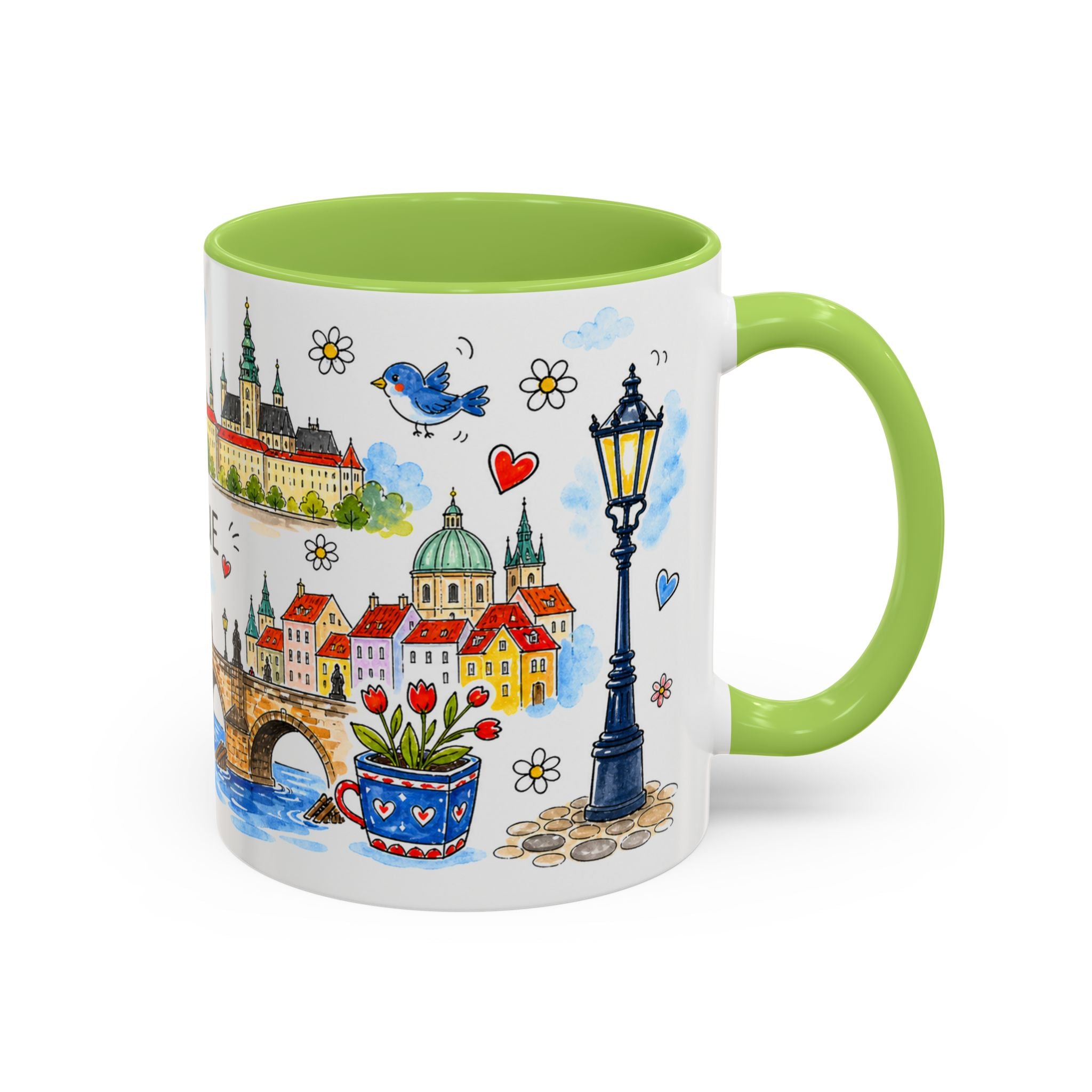 Prague Travel Mug | European City Souvenir Accent Coffee Mug | 11oz 15oz Ceramic Cup