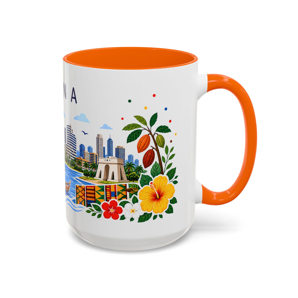 Ghana Coffee Mug | Travel Souvenir Accent Mug | Place Gift Ceramic Cup 11oz 15oz
