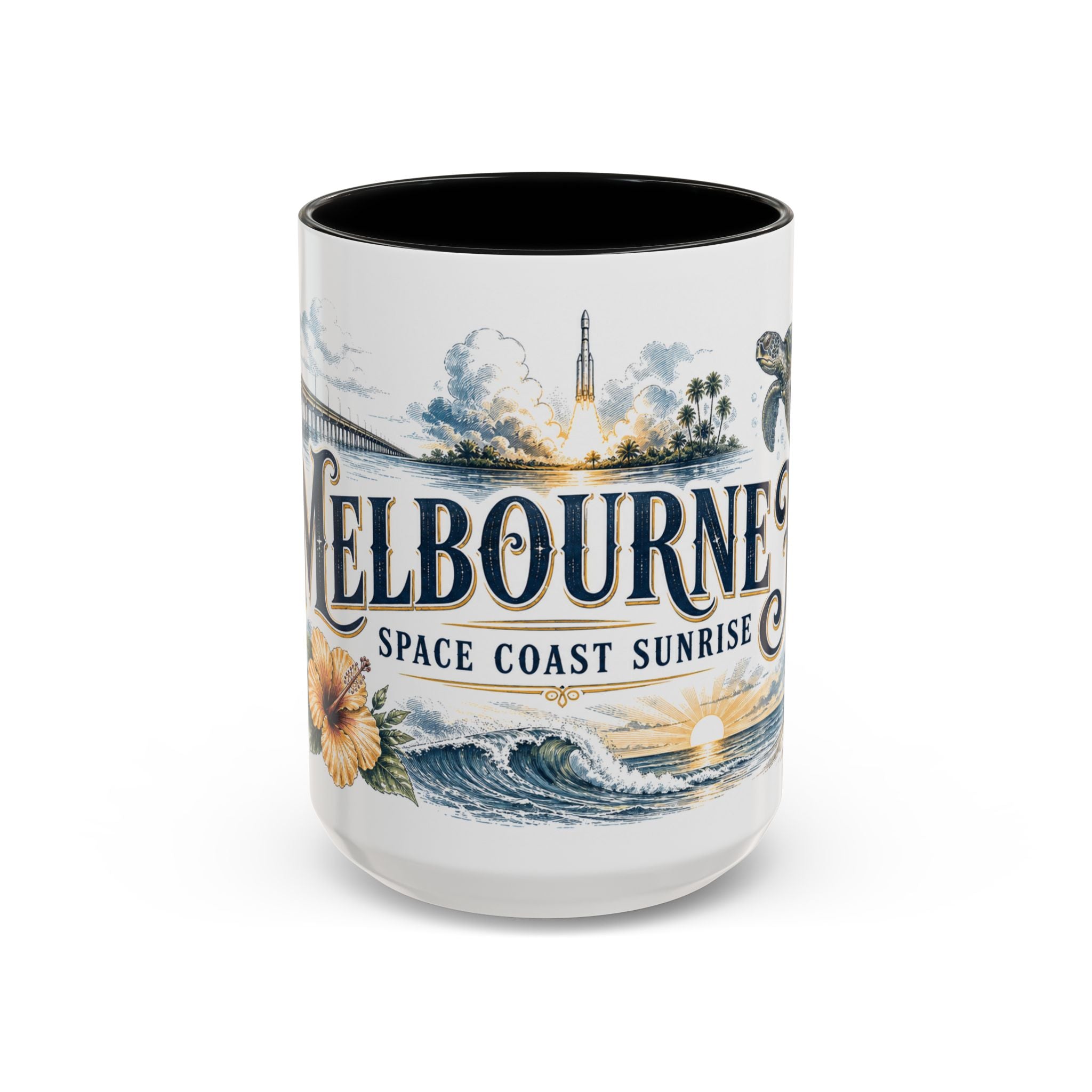 Melbourne FL Coffee Mug | United States Travel Souvenir | Vintage Illustrated City Gift | 11 oz 15 oz Accent Mug