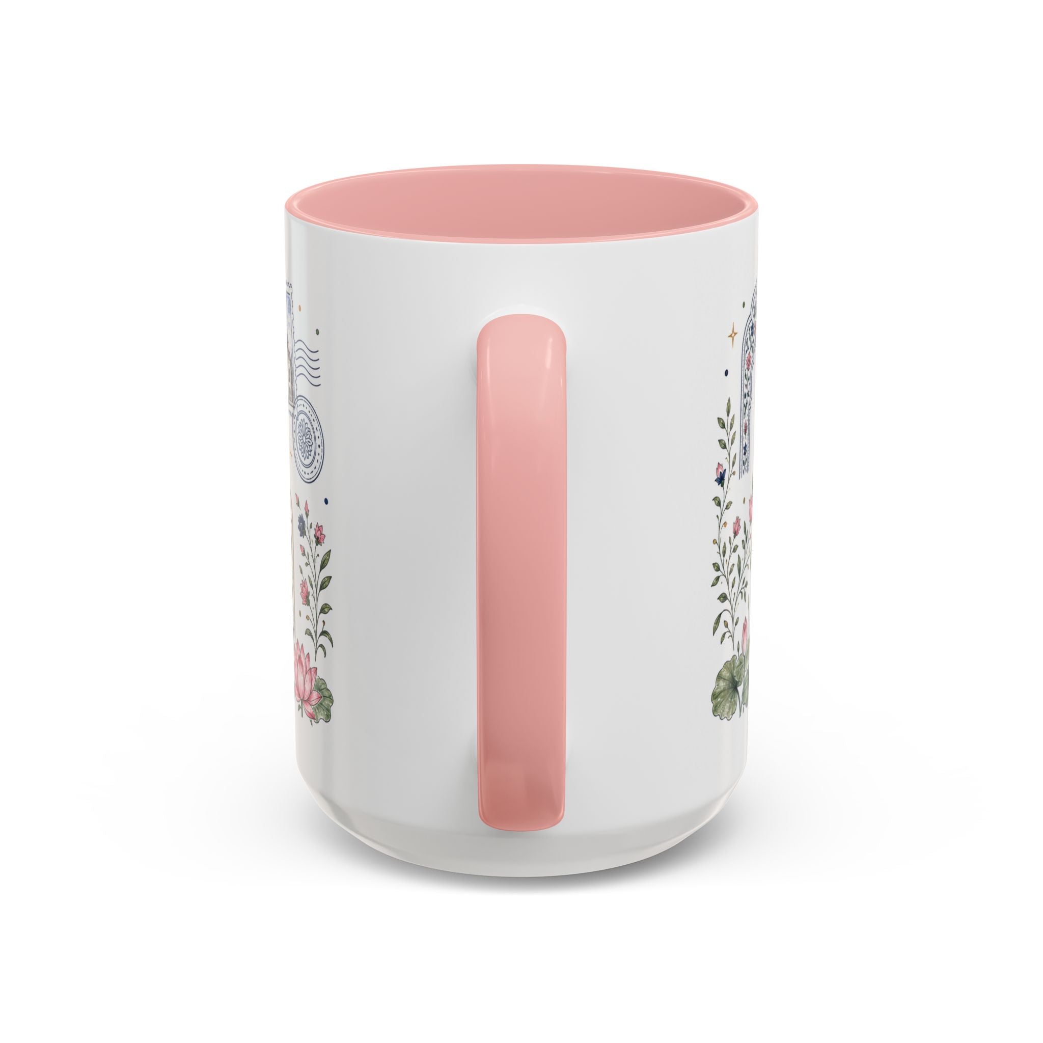 Taj Mahal Coffee Mug | Travel Destination Souvenir Gift | Accent Color Ceramic 11oz 15oz