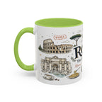 Rome Coffee Mug | Italy Souvenir Travel Gift | Accent Color Ceramic 11oz 15oz