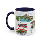Bern Illustrated Travel Mug | City Souvenir Accent Coffee Mug | 11oz 15oz Ceramic Cup