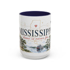 Mississippi State Map Mug | Moving Away, Homesick Gift | Botanical Accent Coffee Cup