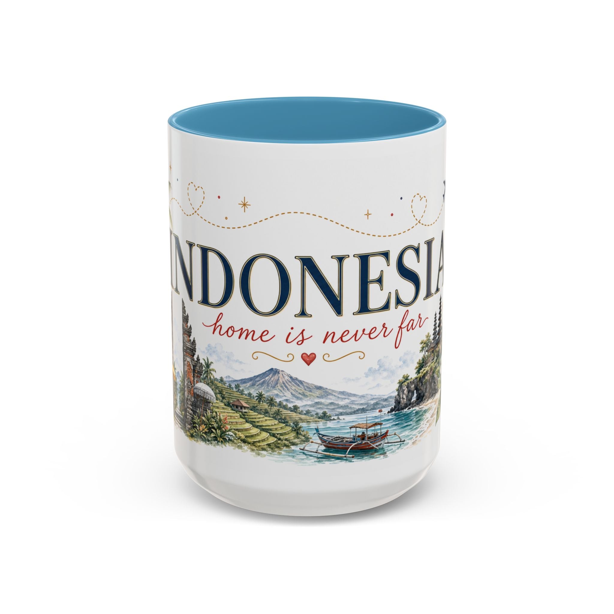 Indonesia Home Country Mug | Moving Away Gift | Long Distance Friendship | 11 oz 15 oz Accent Mug