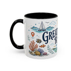 Great Barrier Reef Coffee Mug | Travel Destination Souvenir Gift | Accent Color Ceramic 11oz 15oz