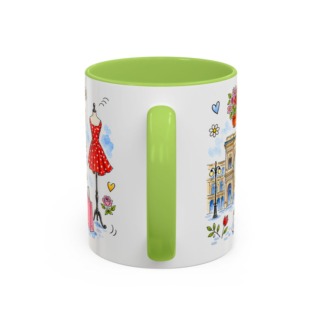 Milan Travel Mug | European City Souvenir Accent Coffee Mug | 11oz 15oz Ceramic Cup