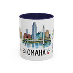 Omaha Illustrated Travel Mug | City Souvenir Accent Coffee Mug | 11oz 15oz Ceramic Cup