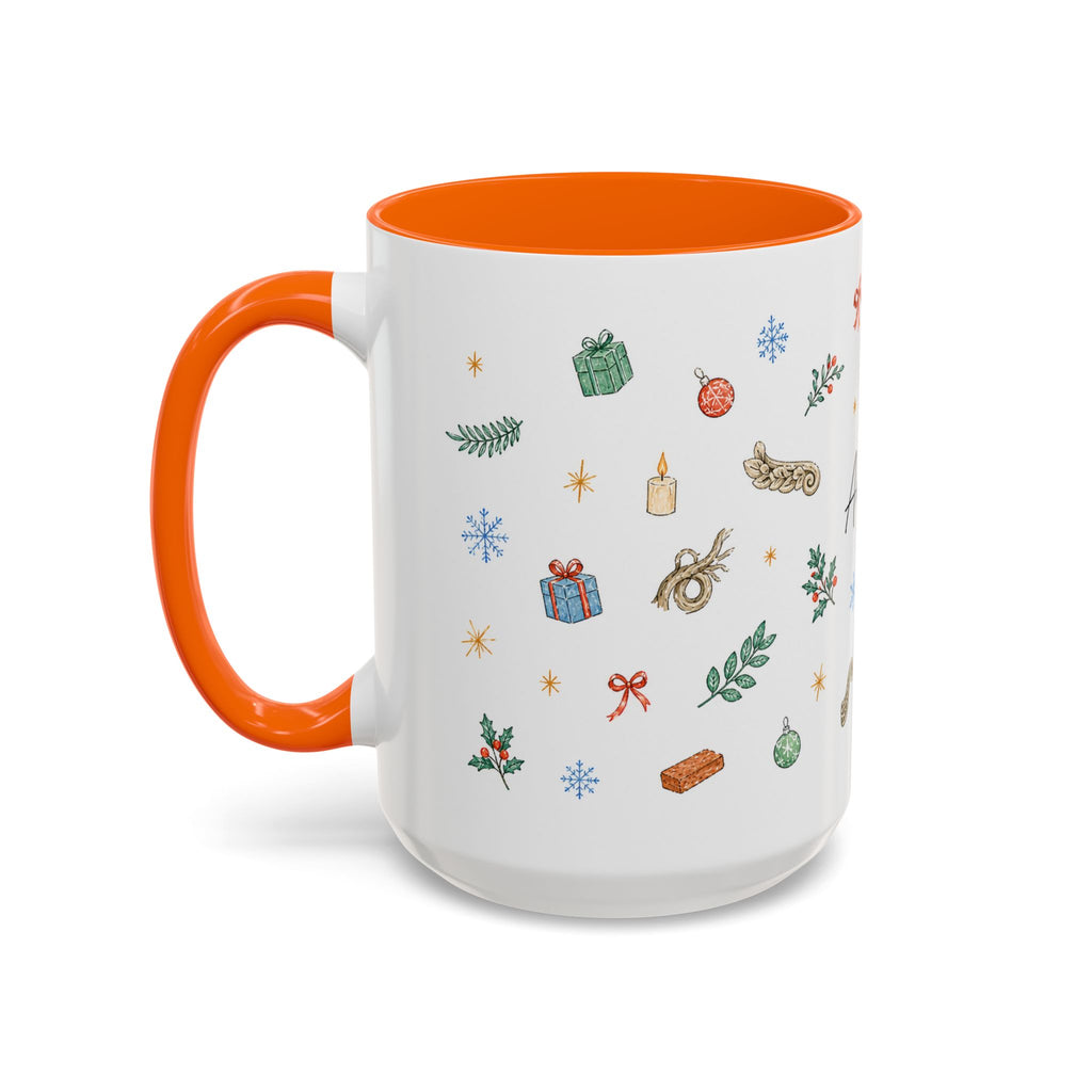 Angkor Christmas Mug | Watercolor Travel Souvenir | Holiday Gift | Accent Ceramic Coffee Cup 11oz 15oz