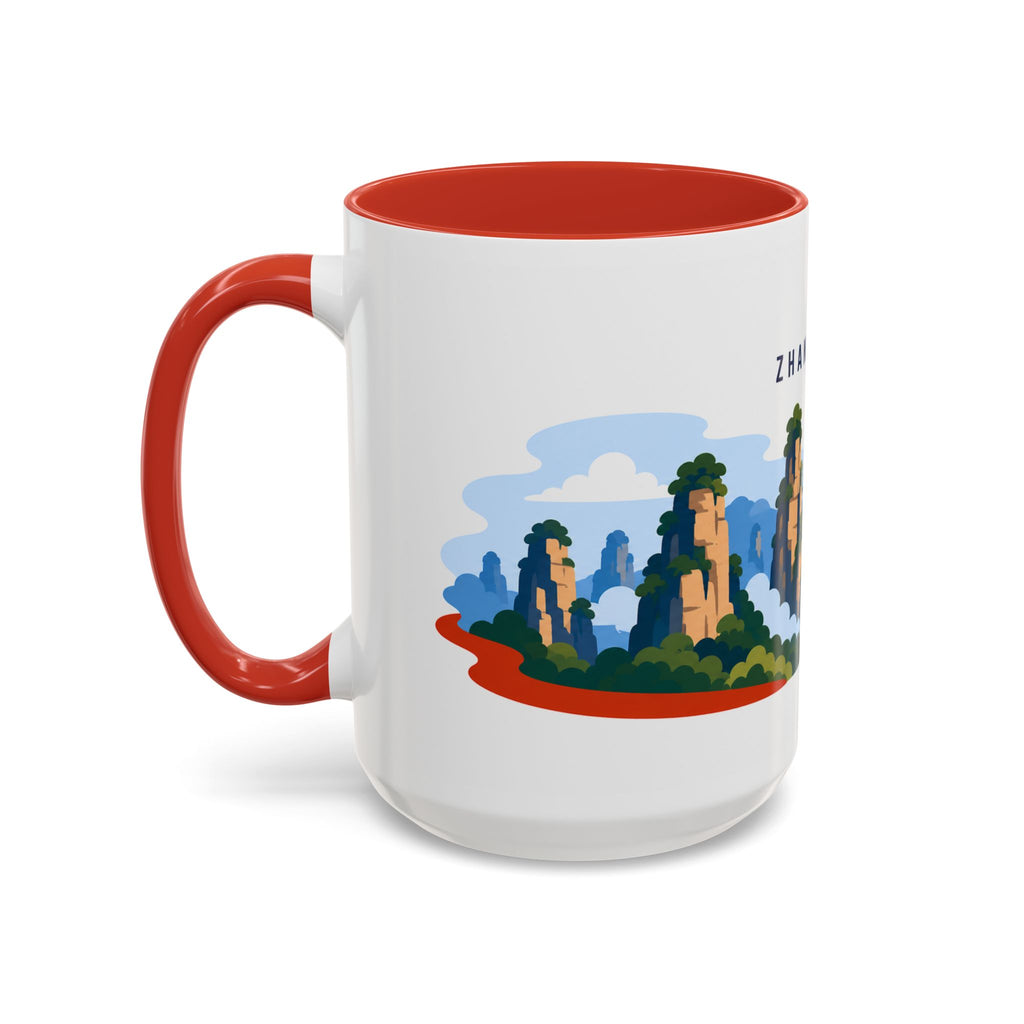 Zhangjiajie Coffee Mug | Travel Destination Souvenir Gift | Accent Color Ceramic 11oz 15oz