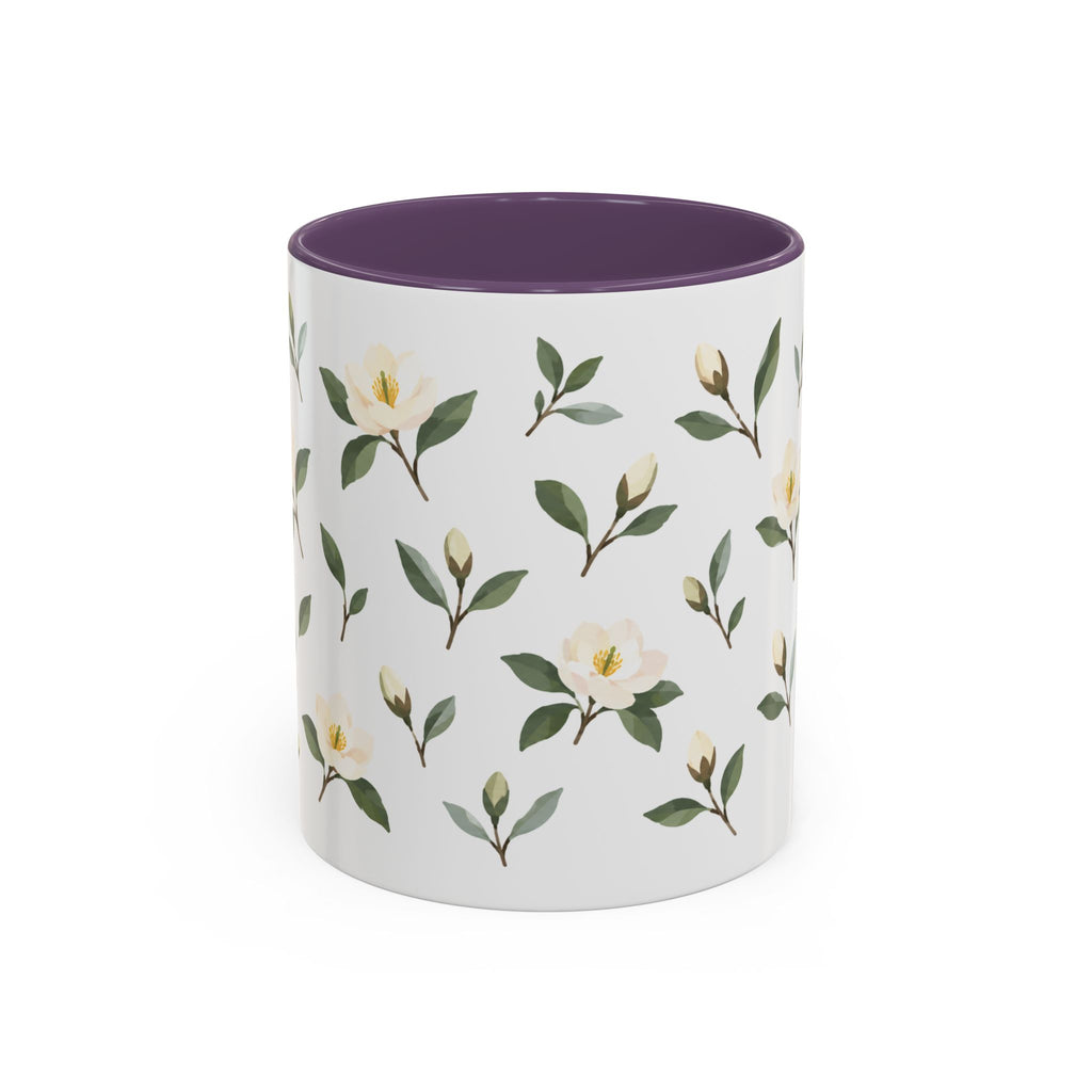 Georgia Sweetbay Magnolia Mug, State Flower Floral Coffee Cup, 11oz Botanical Gift