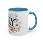 Personalized Name Birth Month Mug | Birth Flower Stone Birthday Gift | 11oz 15oz