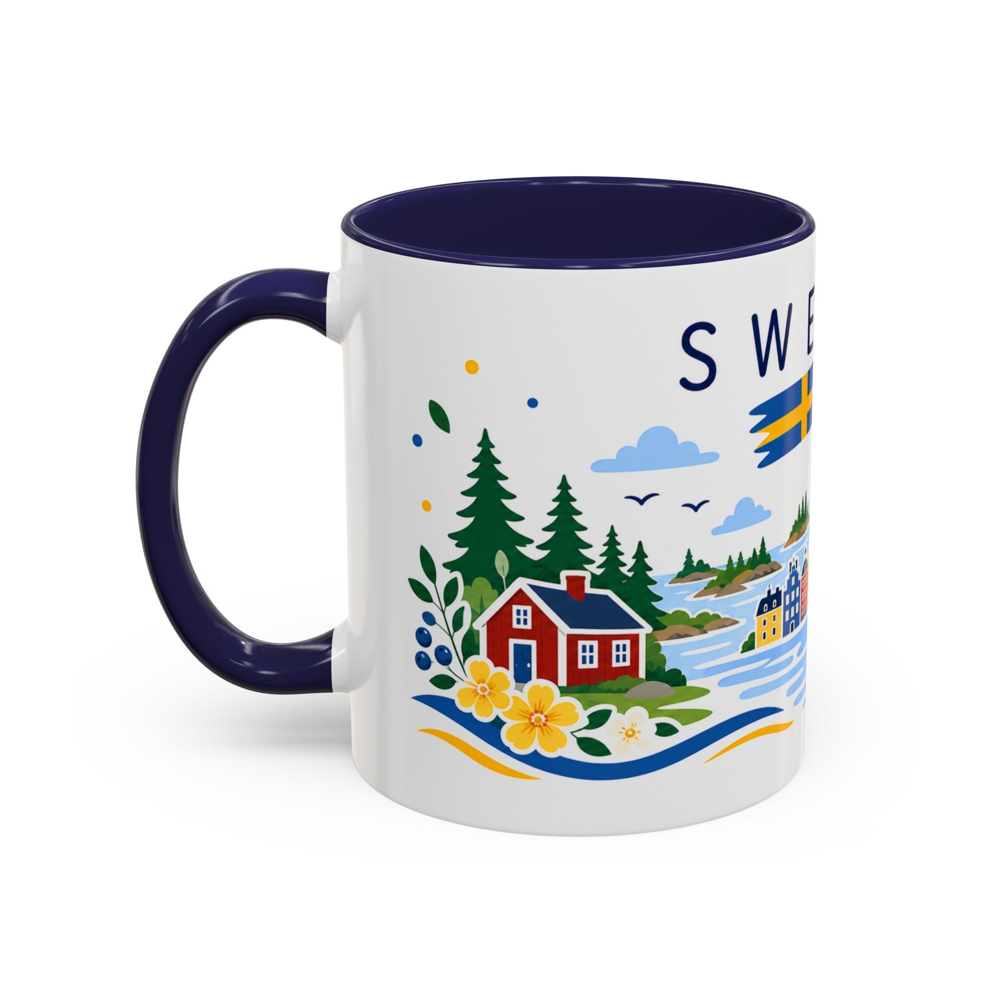 Sweden Coffee Mug | Travel Souvenir Accent Mug | Country Gift Ceramic Cup 11oz 15oz