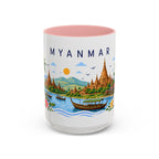 Myanmar Coffee Mug | Travel Souvenir Accent Mug | Place Gift Ceramic Cup 11oz 15oz