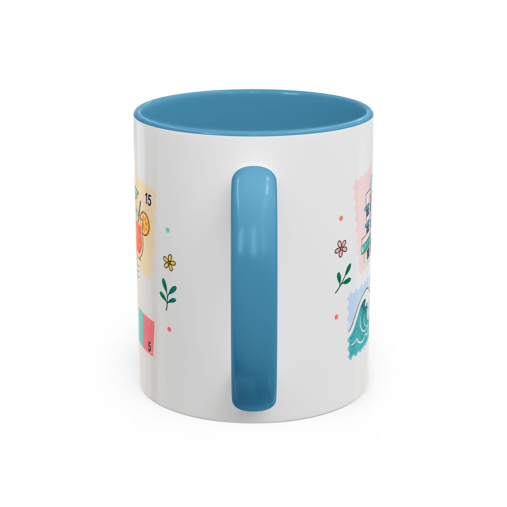 Miami Coffee Mug | Postage Stamp Collage Mug | Travel Souvenir Accent Cup 11oz 15oz
