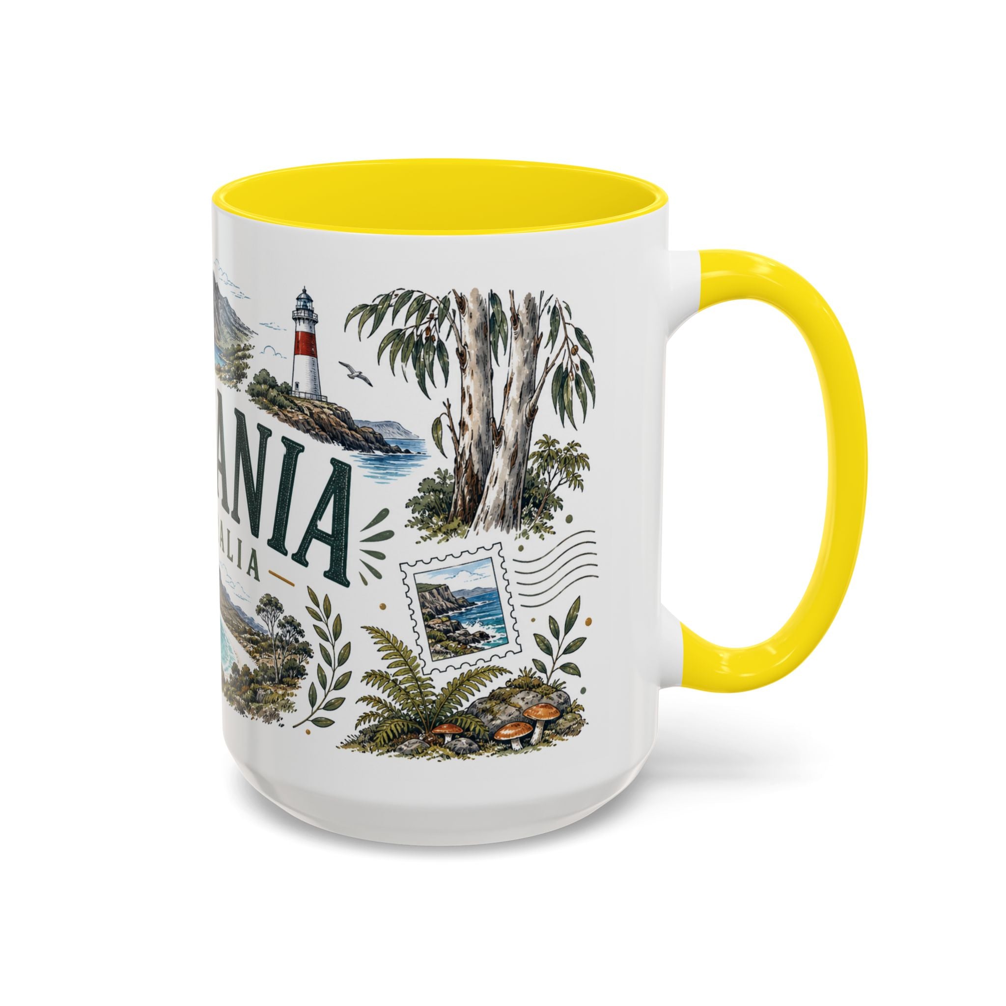 Tasmania Coffee Mug | Travel Destination Souvenir Gift | Accent Color Ceramic 11oz 15oz