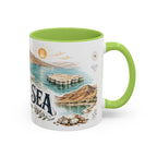 Dead Sea Mug, Jordan Travel Souvenir, Bucket List Gift, Accent Ceramic Coffee Mug 11oz 15oz