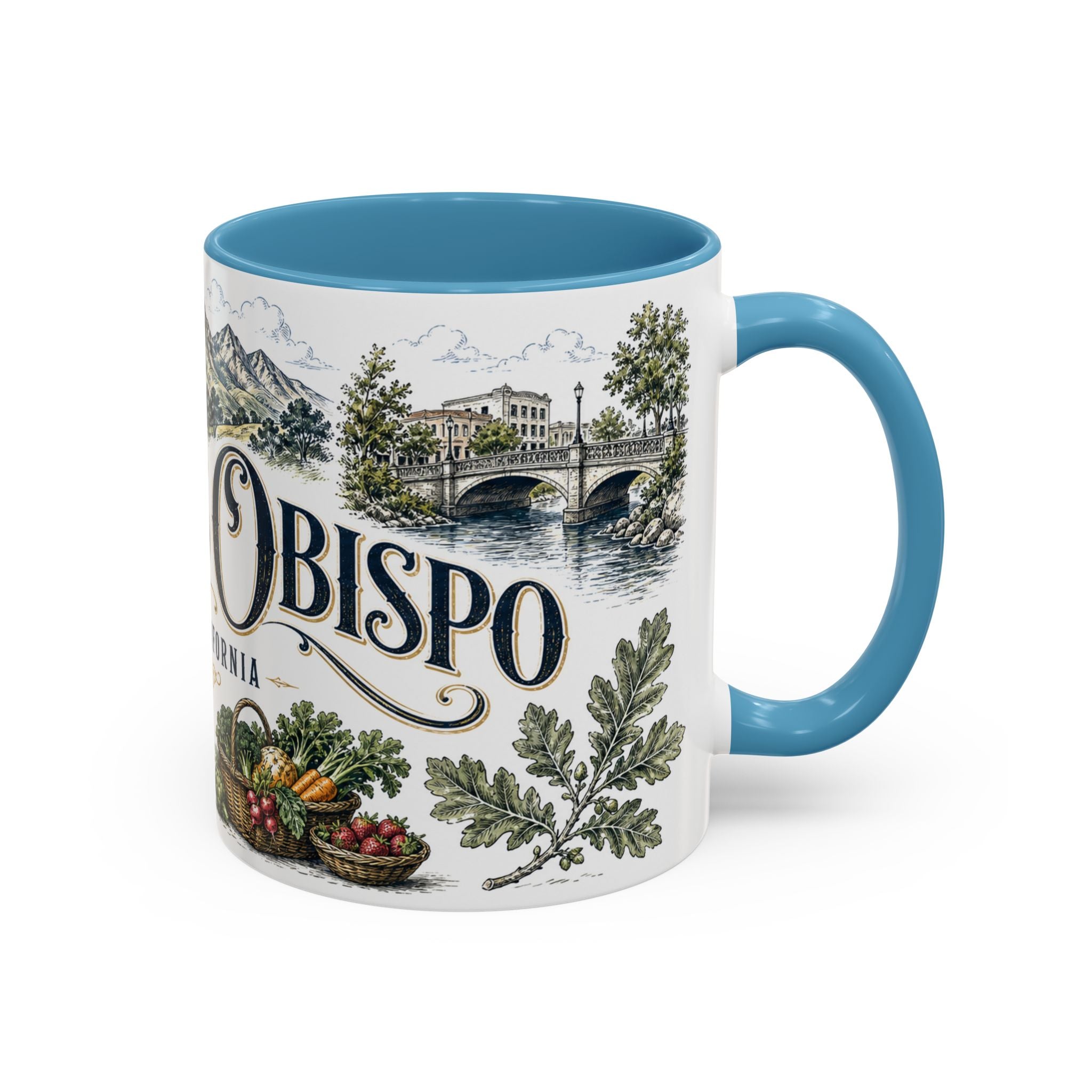 San Luis Obispo Coffee Mug | United States Travel Souvenir | Vintage Illustrated City Gift | 11 oz 15 oz Accent Mug