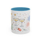New Year Mug | Midnight Clock Toast Watercolor Celebration Gift | Accent Cup 11oz 15oz
