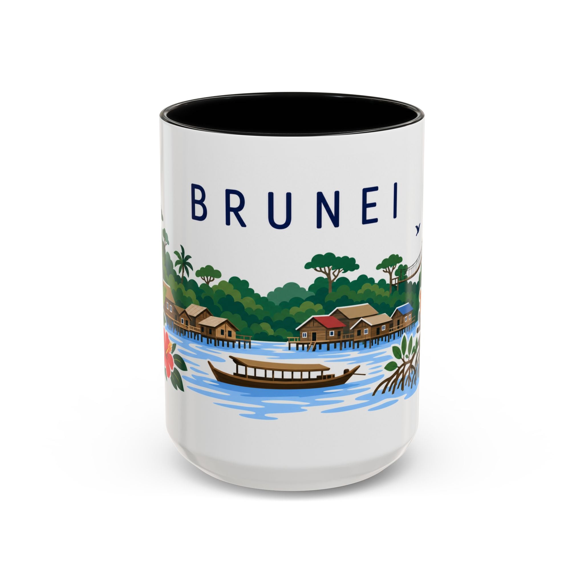 Brunei Coffee Mug | Travel Souvenir Accent Mug | Country Gift Ceramic Cup 11oz 15oz