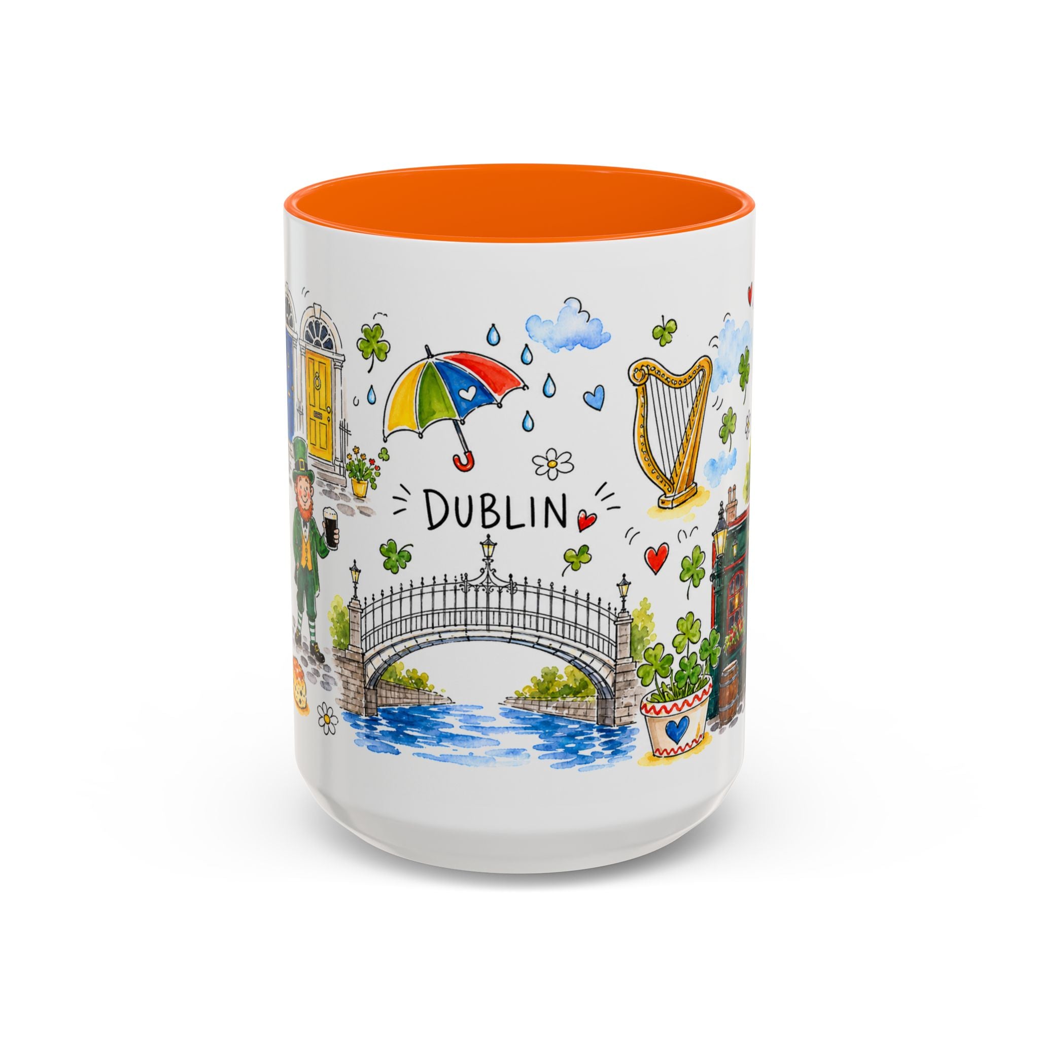 Dublin Travel Mug | European City Souvenir Accent Coffee Mug | 11oz 15oz Ceramic Cup