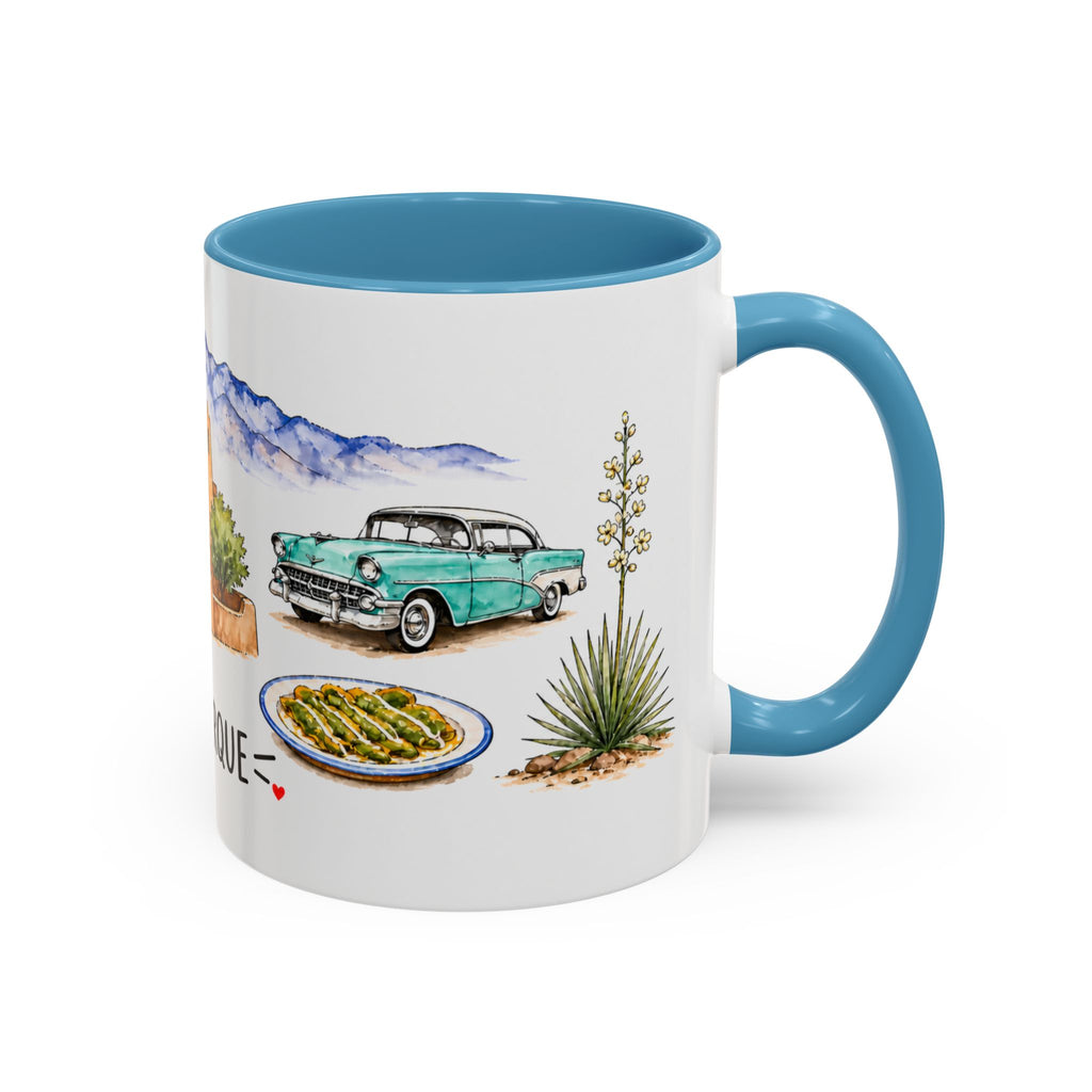 Albuquerque Illustrated Travel Mug | City Souvenir Accent Coffee Mug | 11oz 15oz Ceramic Cup