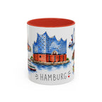 Hamburg Illustrated Travel Mug | City Souvenir Accent Coffee Mug | 11oz 15oz Ceramic Cup