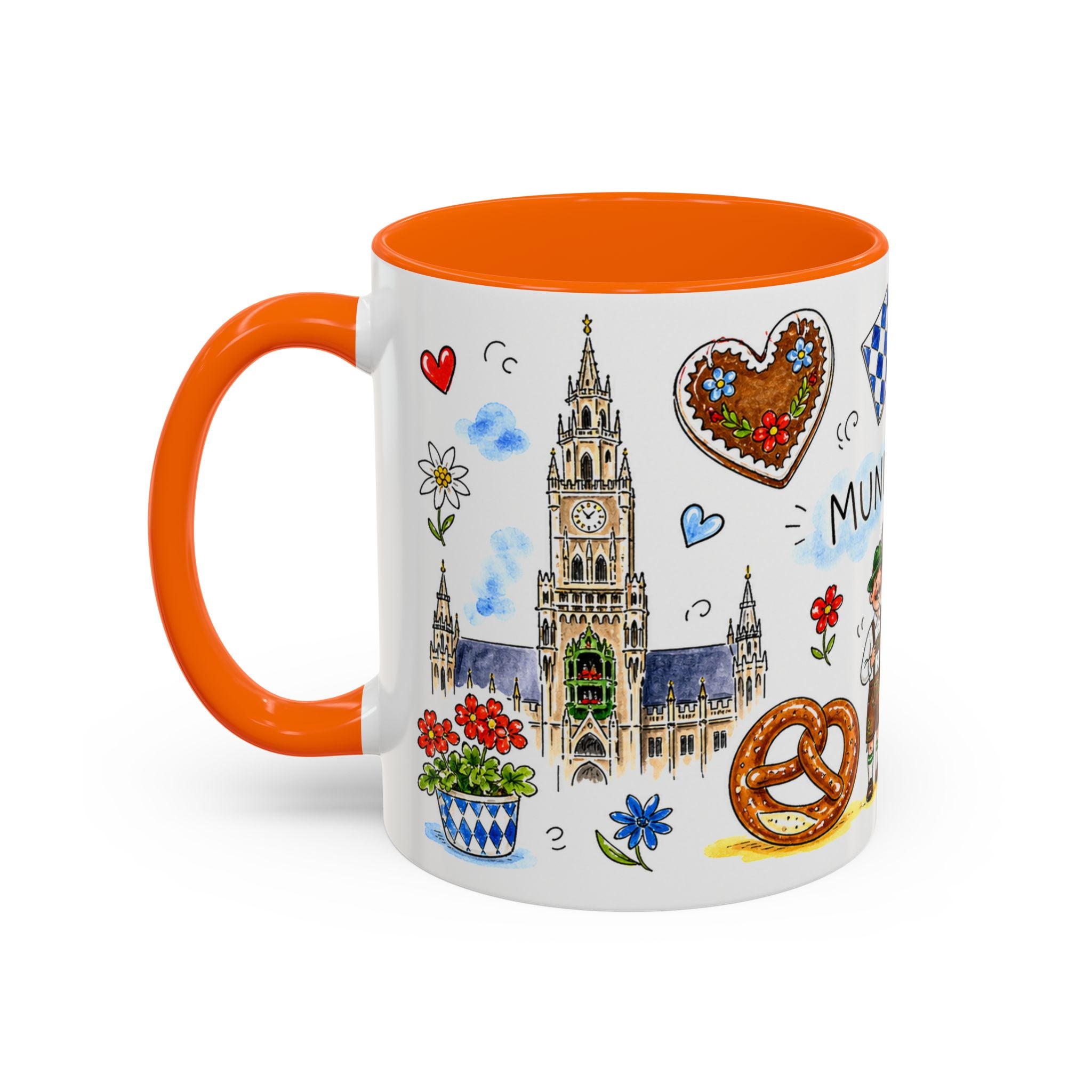 Munich Travel Mug | European City Souvenir Accent Coffee Mug | 11oz 15oz Ceramic Cup