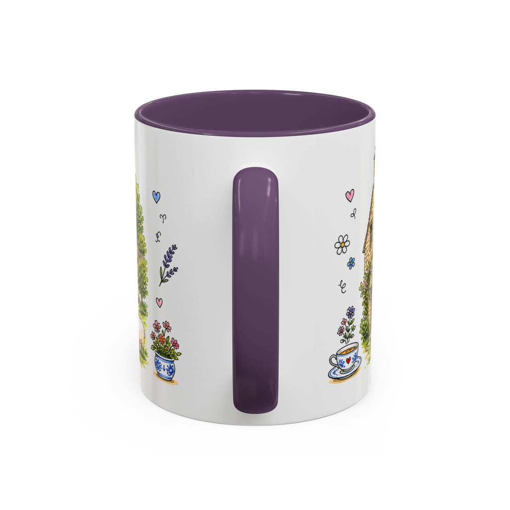 Bibury Illustrated Travel Mug | England Souvenir Accent Coffee Mug | 11oz 15oz Ceramic Cup