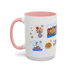 Copenhagen Coffee Mug | Postage Stamp Collage Mug | Travel Souvenir Accent Cup 11oz 15oz
