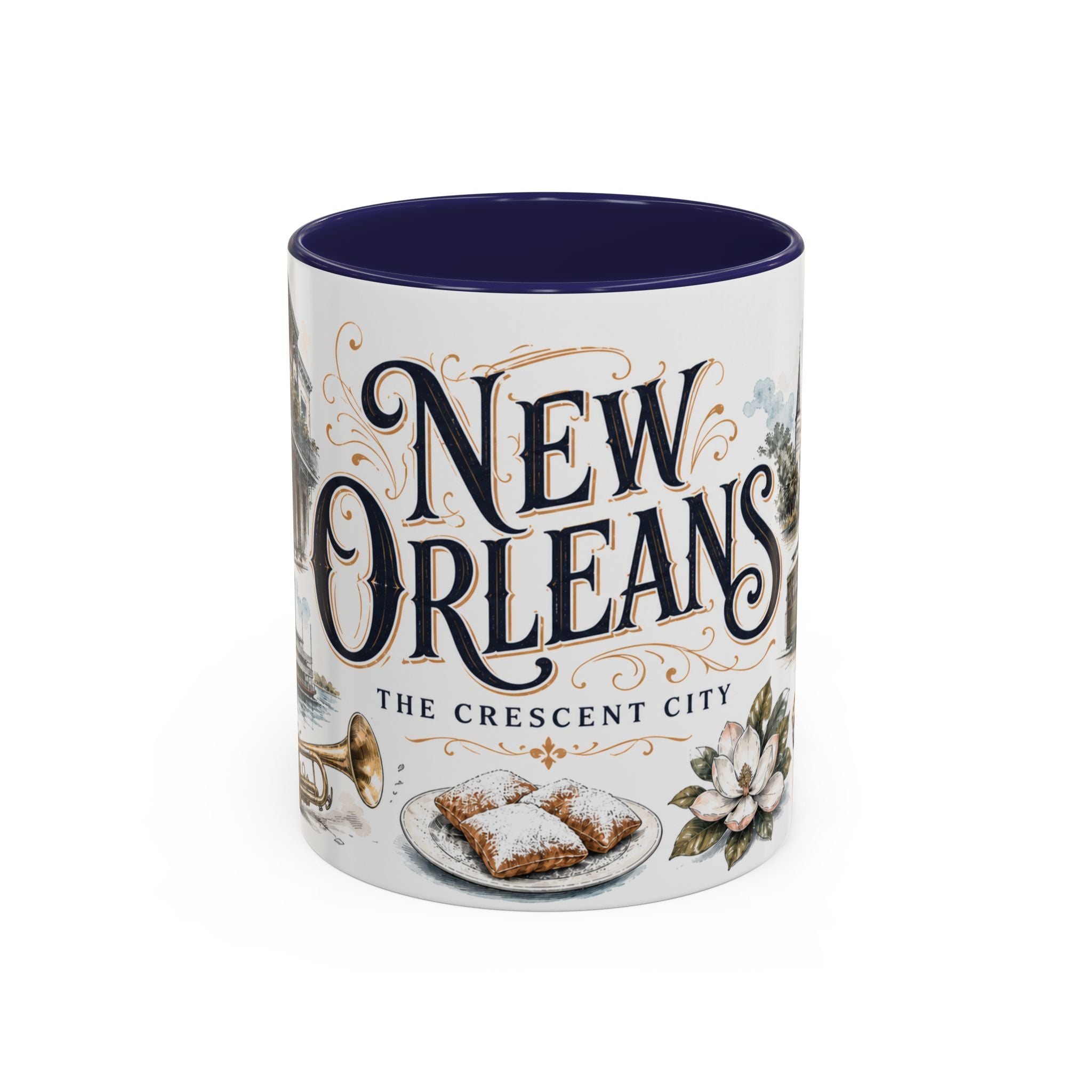 New Orleans Coffee Mug | United States Travel Souvenir | Vintage Illustrated City Gift | 11 oz 15 oz Accent Mug
