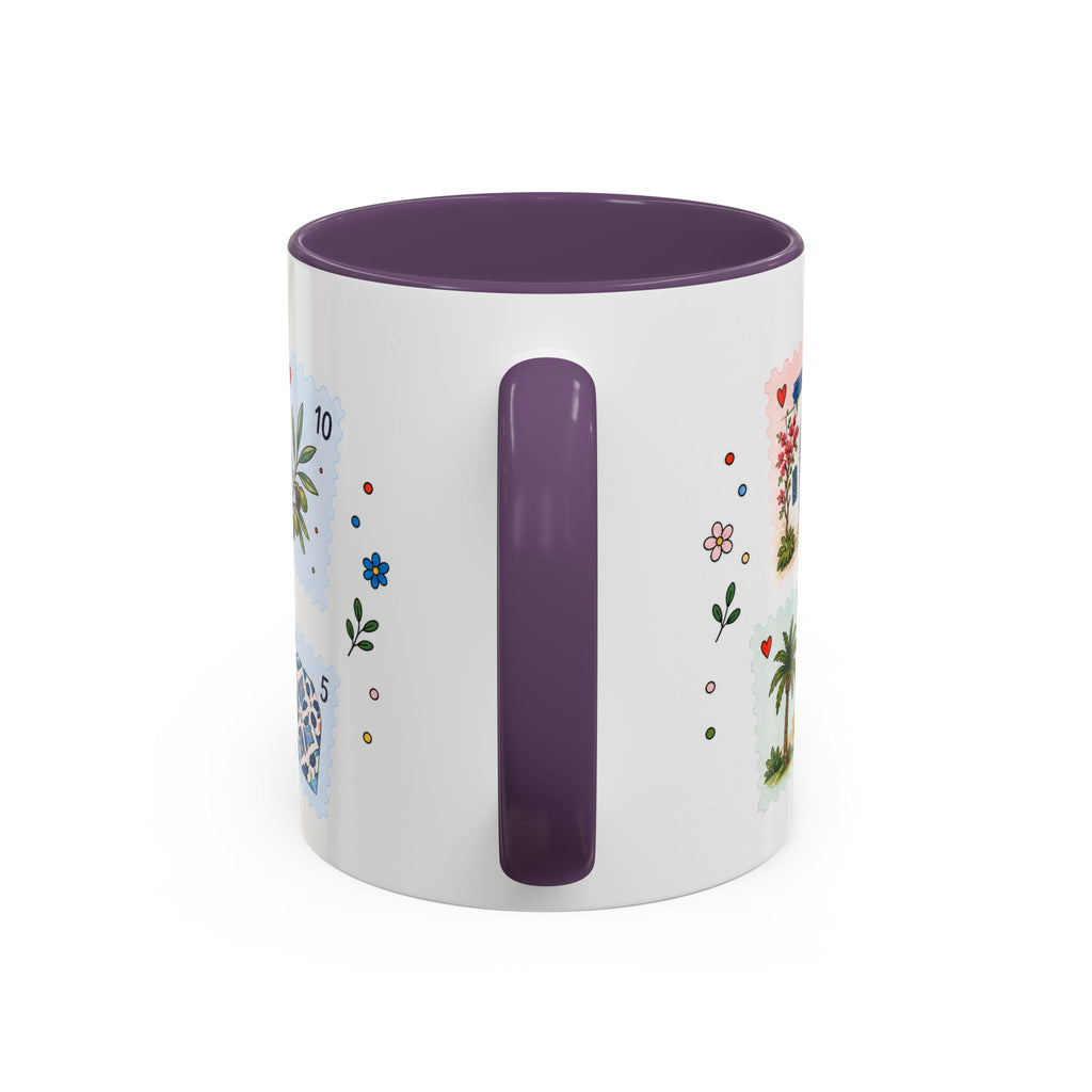 Tunis Coffee Mug | Postage Stamp Collage Mug | Travel Souvenir Accent Cup 11oz 15oz
