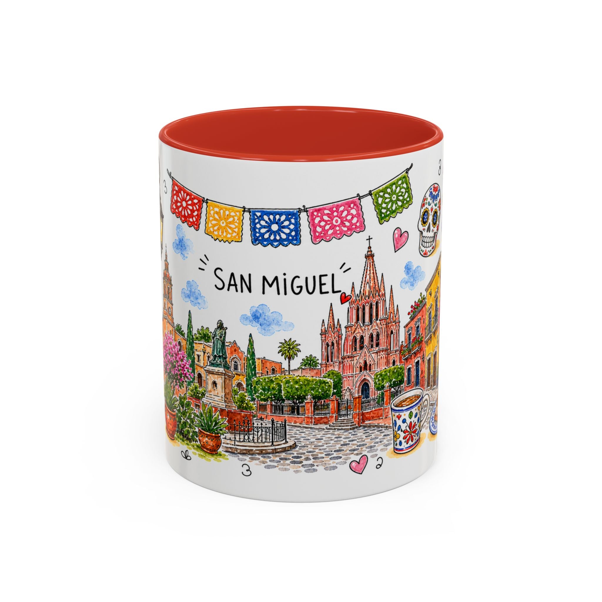 San Miguel de Allende Illustrated Travel Mug | City Souvenir Accent Coffee Mug | 11oz 15oz Ceramic Cup