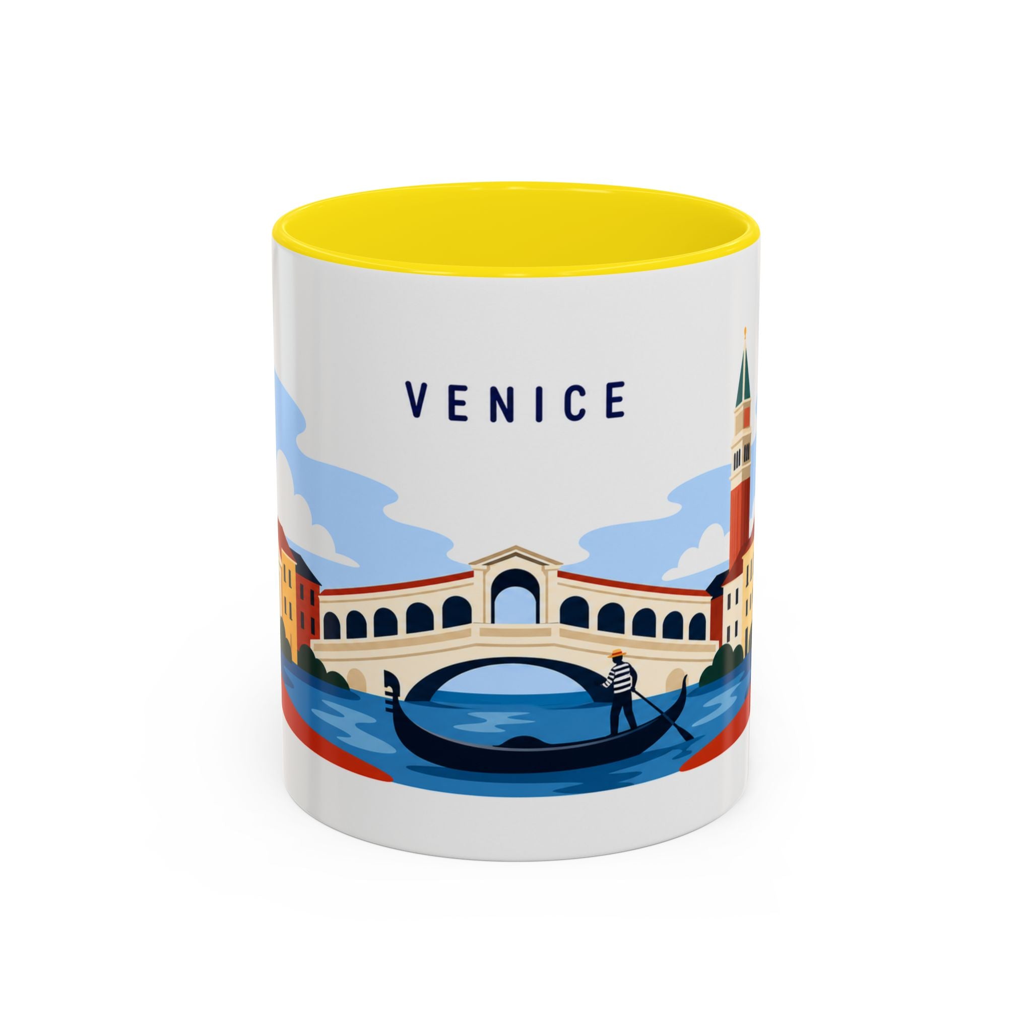 Venice Coffee Mug | Travel Destination Souvenir Gift | Accent Color Ceramic 11oz 15oz
