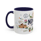 New Delhi Coffee Mug | India Souvenir Travel Gift | Accent Color Ceramic 11oz 15oz