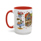 Eguisheim Illustrated Travel Mug | Alsace France Souvenir Accent Coffee Mug | 11oz 15oz Ceramic Cup