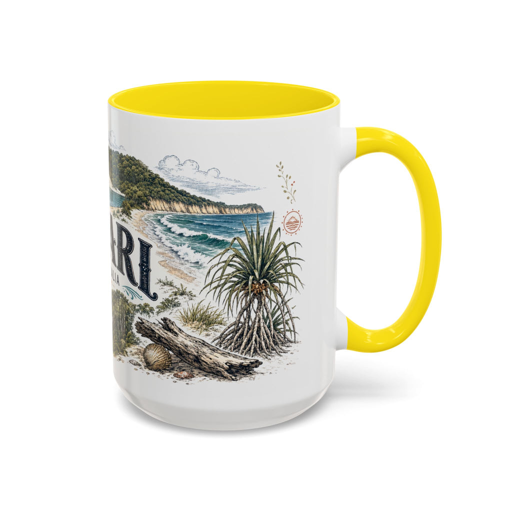 K'gari Mug, Australia Travel Souvenir, Bucket List Gift, Accent Ceramic Coffee Mug 11oz 15oz