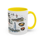Seoul Coffee Mug | Korea Souvenir Travel Gift | Accent Color Ceramic 11oz 15oz