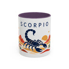 Scorpio Zodiac Coffee Mug | Scorpion and Desert Design | Astrology Birthday Gift | 11 oz 15 oz Ceramic Accent Mug