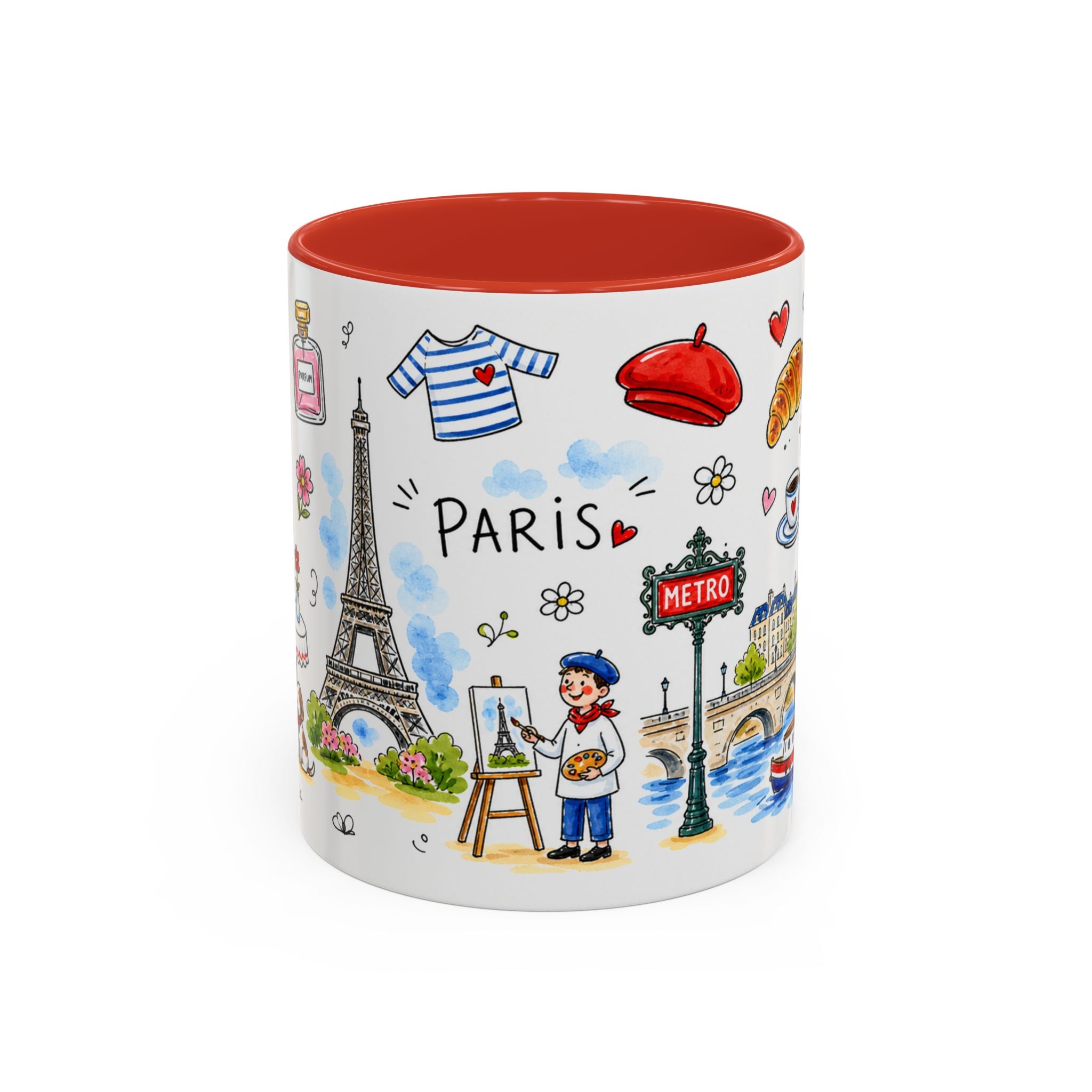 Paris Travel Mug | European City Souvenir Accent Coffee Mug | 11oz 15oz Ceramic Cup